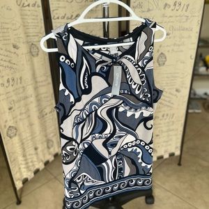 NWT Chico’s Shell Tank Blue & Grey print